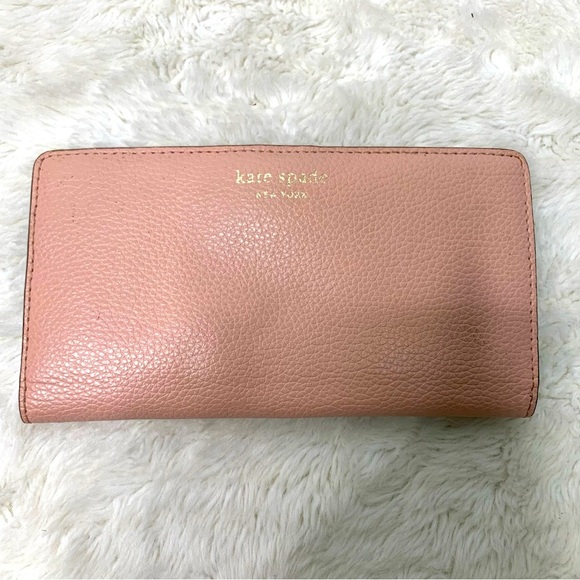 Kate Spade New York WLRU5564 Women's Pink Eva Leather Slim Bifold Wallet - Picture 1 of 12